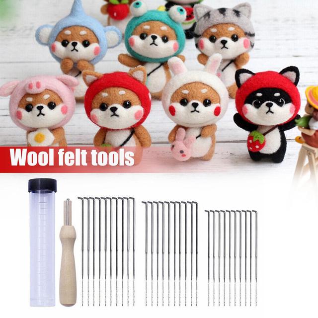 30PCS/Set Needle Felting Needle Felting Kit Diy Wool Felt Needle Felting  Kit Diy With Handle Wool Felt Pocked Needles - AliExpress